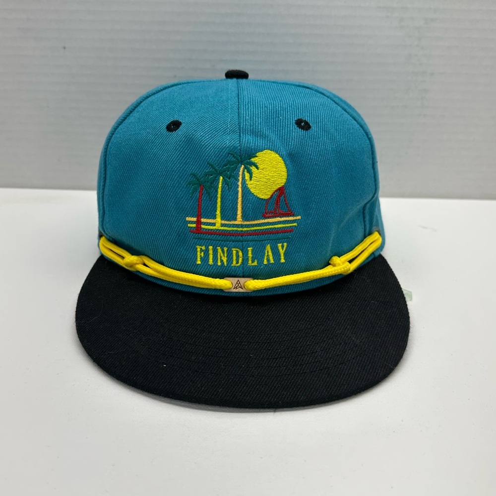 Findlay Palm Beach Unique Rope Custom Design Snapback Trucker Hat Cap Rare Teal